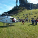 Bergeübung - Rettungshubschrauber startklar