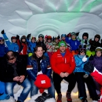 Franz Müllner im Riesen-Schnee-Iglu Großarltal bei seinen Fans