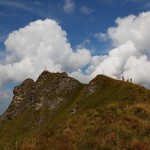 Auch dem Filzmooshörndl ist trotz des flachen Anstieges mit Respekt zu begegnen. Die Rückseite fällt steil ab.