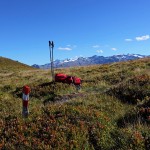 Rast am Grat mit Blick in die Hohen Tauern