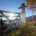 Die Sonne steht noch tief - am Weg zur Gerstreitalm