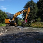 Aufräumarbeiten an der Einmündung des Aigenalmbaches in die Großarler Ache