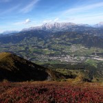 Blick auf die Sonnenterrasse und den Hochkönig