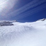 Gerade noch unberührter Pulverschnee am Gstößkees