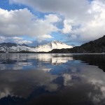 Am oberen Schwarzhornsee angekommen hat die Hochalmspitz gerade noch Sonne