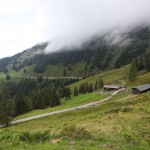 Blick hinab auf Karsegg- und Unterwandalm