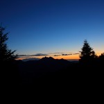 Knapp oberhalb der Karseggalm das Himmelsschauspiel 1/2 Std. nach Sonnenuntergang