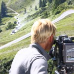 Uschi filmt für das Making-Off den ORF-Konvoi