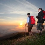 Während dem technischen Umbau genossen alle den Sonnenaufgang