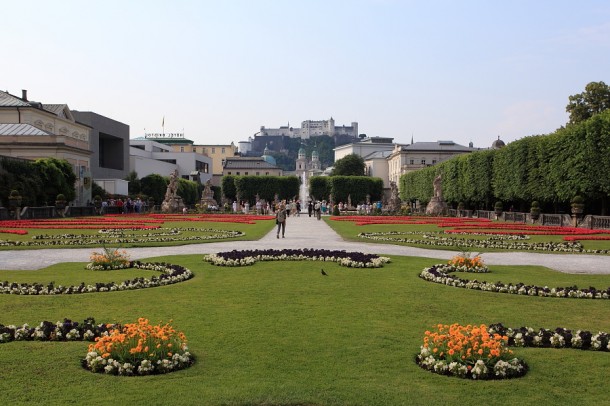 Festung Hohen Salzburg aus Sicht des Mirabellgartens