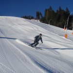 Der erste Skifahrer der mir entgegenkommt