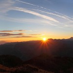 Sonnenaufgang am Vorgipfel des Schuhflickers