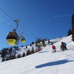 Der Blick zurück zur Bergstation bei der letzten Abfahrt