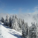 Rechts die Aigenalm - links führt die Piste vom Kreuzkogel in Richtung Sonnenbahn