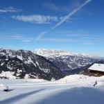 Saukaralm mit Blick Richtung Hochkönig, Tennen- & Hagengebirge