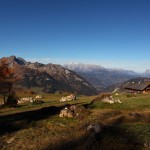 Die Saukaralm - einer der schönsten Aussichtspunkte im Tal mit Blick zu Höllwand, Hochkönig, Tennen- & Hagengebirge