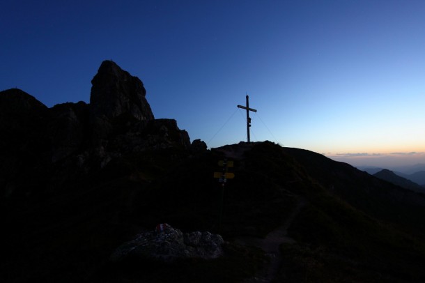 Tagesanburch am Wetterkreuz am Fuße von Schuhflicker und Arlspitze