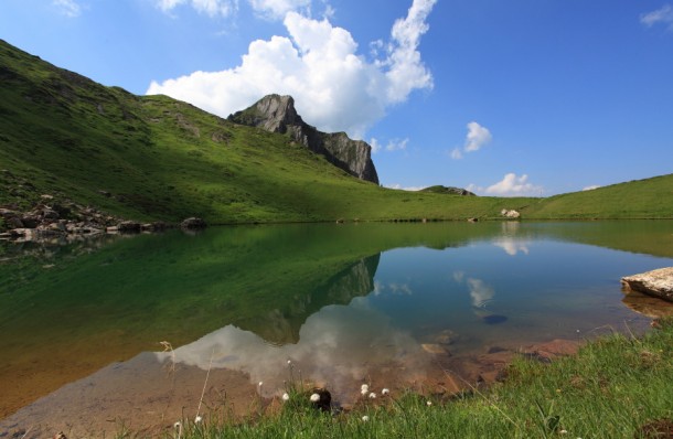 Schuhflickersee, Blick zum Hochegg