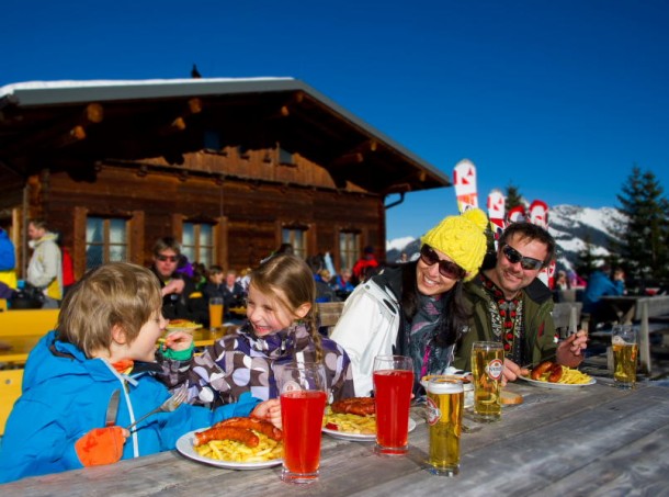 Lecker. Einkehr auf einer Skihütte. Ohne schlechtes Gewissen.