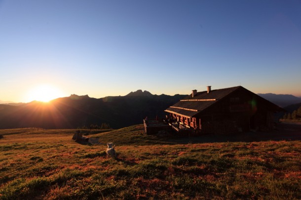 Sonnenuntergang auf der Saukaralm