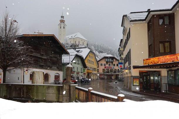 Der Marktplatz von Großarl vor wenigen Tagen