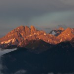 Der Faulkogel, dahinter das Mosermandl in der letzten Abendsonne