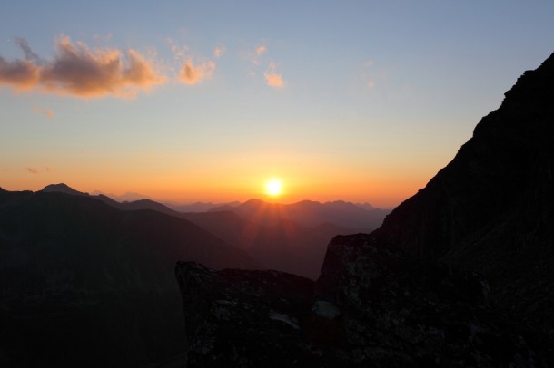 Sonnenuntergang an der Muritzenscharte