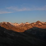 Die Morgensonne erleuchtet die Ankogelgruppe