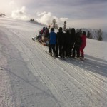 Skidooshuttle auf dem Weg Richtung Berg