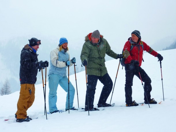 Beim Schneeschuhwandern (Peter Vilagi, Alex and Steve Hajdu und Robert Kendlbacher)